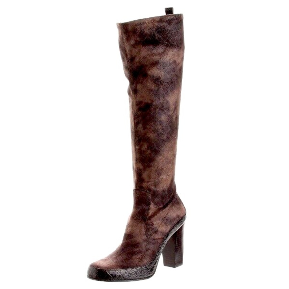 HP $395 Donald J. Pliner "Chenia" Stretch Knee High Boots Taupe/Expresso 8-1/2